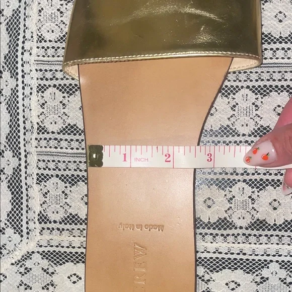 J. Crew Metallic Gold Slide Sandals - Picture 7 of 8